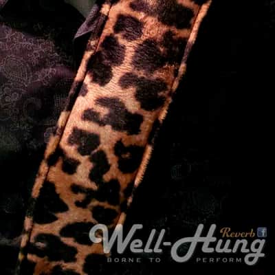 Well-Hung Wild Thing "Deaf Leopard" 3" wide padded guitar strap in plush faux fur image 5