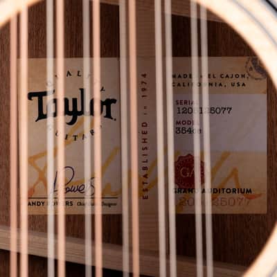 Taylor 354ce Grand Auditorium 12-String Acoustic Electric Guitar Natural With Case image 9
