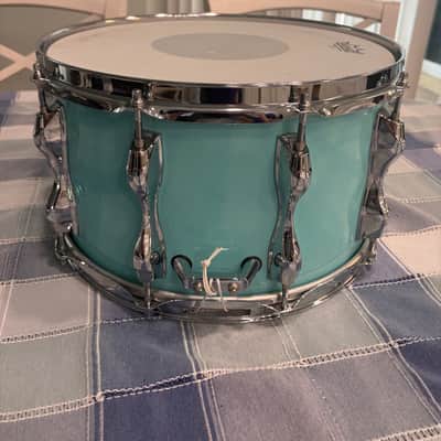 Yamaha Recording Custom 14x8.5 Snare Drum MIJ Birch – Surf Green / Aqua Lacquer – Excellent Condition image 5