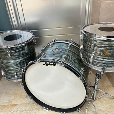 Ludwig Hollywood 1966 - Blue Oyster Pearl image 3