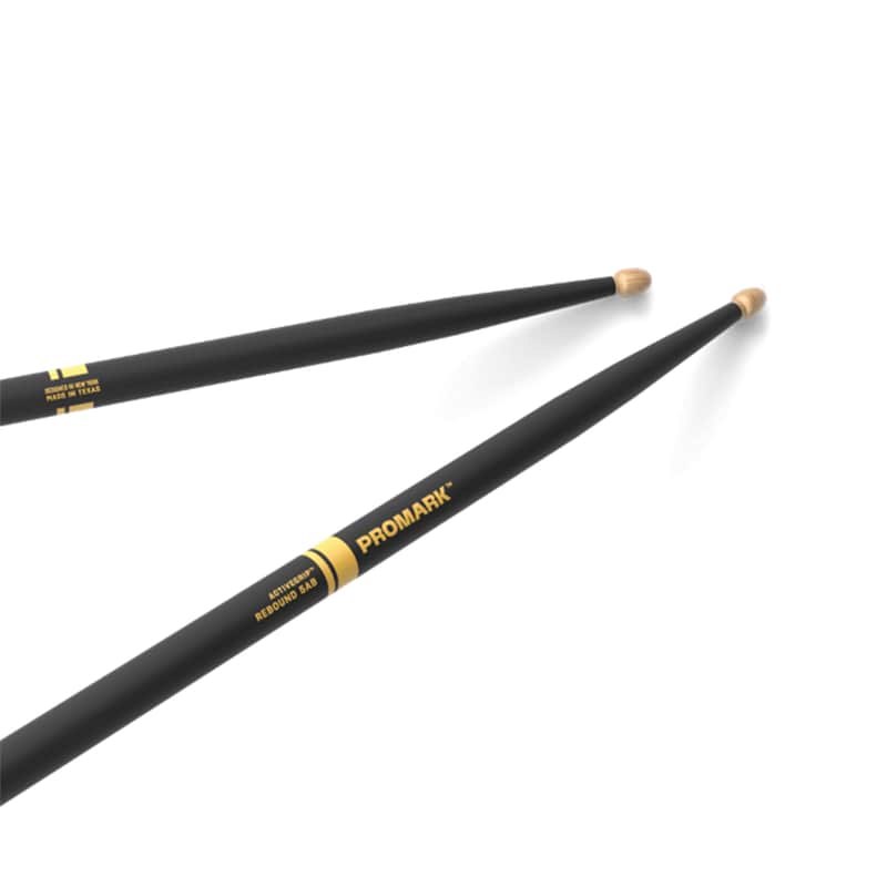 Promark Rebound ActiveGrip Hickory Drumstick - 5AB (Wood Tip) - Black image 1