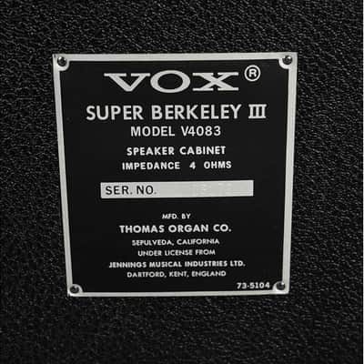 1965 Vox Super Berkeley III Top V1083 & 2 x 10" Box V4083 & FS image 7