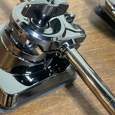 Tama Black Nickel Drum Spurs w Mounts Complete Pair image 3