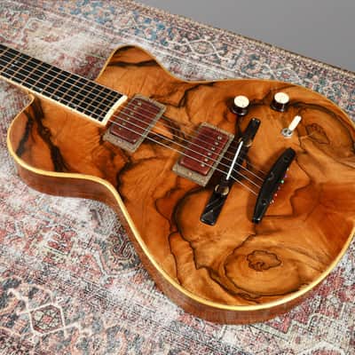 Jesselli 14" Walnut and Gold Leaf Hollow Body Circa 1988 - Natural. image 5