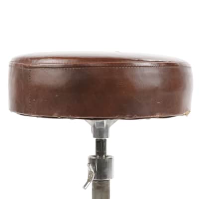 Vintage Tama Titan Brown Leather Style Drum Throne Stool Seat Chair #35240 image 2