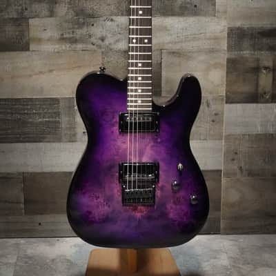 Schecter PT Standard Purple Burst Burl Electric Guitar (3956) image 2