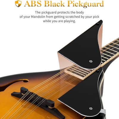 A Style Mandolin Instrument, 8 String Acoustic Mandolin for Beginners, Mahogany Wood Musical Instrument Kit with Gig Bag, Digital Tuner, Extra Strings, Picks, Sunburst image 2