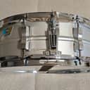 Ludwig No. 404 Acrolite 5x14" 8-Lug Aluminum Snare Drum with Pointed Blue/Olive Badge 1969 - 1979 - Matte Aluminum