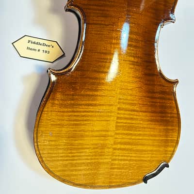 Vintage 4/4 adult violin- labeled - original dark finish image 13