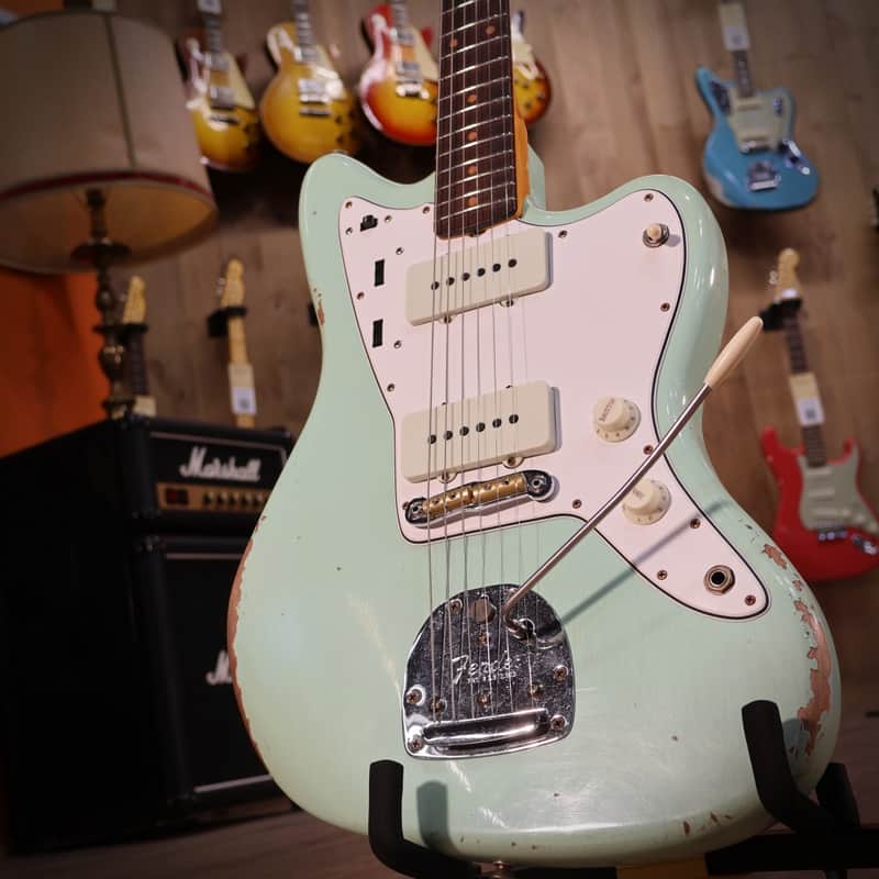 Fender Custom Shop 1963 Jazzmaster Relic Aged Surf Green image 1