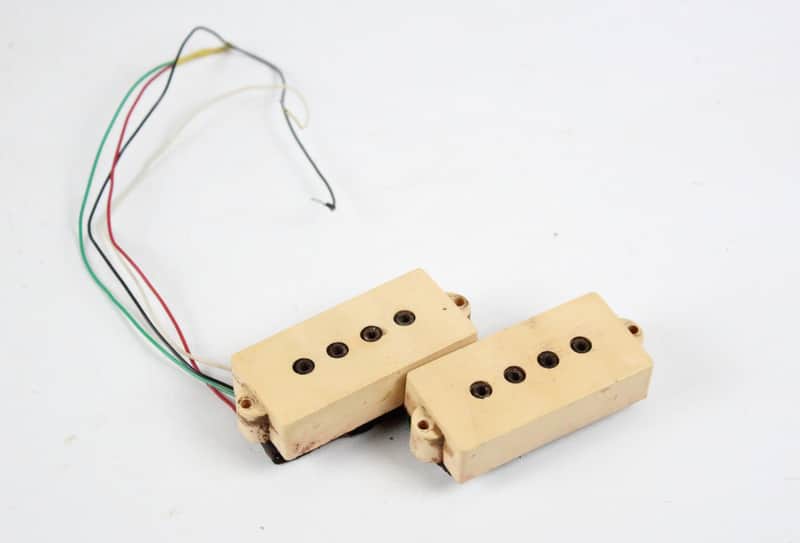 Vintage 1970's DiMarzio "Patent Applied For" PAF Precision P-Bass White/Cream Pickups USA 11.53K image 1