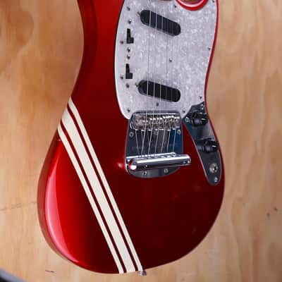 Fender MG-69 Mustang Electric Guitar in Candy Apple Red, Made in Japan (Used) image 2