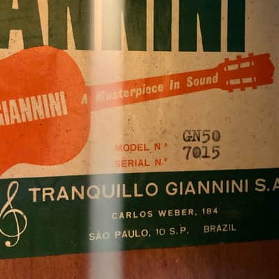 Vintage Original Rare 1960s Giannini GN-50 Rosewoood Mohogany Classical Guitar -Brazil image 5