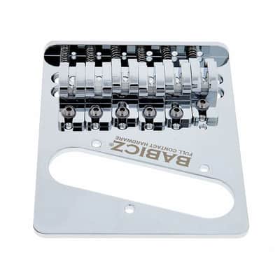 Babicz Full Contact Hardware ORIGINAL SERIES FCH6 TELE STYLE BRIDGE, 6 String, chrome image 4