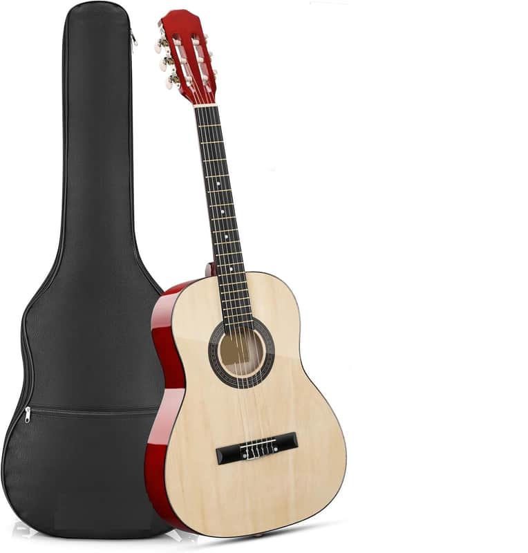 36 Inch Acoustic Guitar for Beginners Kids Youth 3/4 Size Travel Guitarra Acustica Kit Gig Bag, Tuner, Picks, Nylon Strings, Capo, Strap image 1
