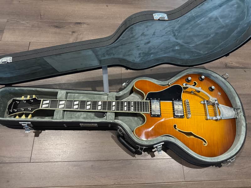 Eastman T486B Thinline Archtop with Bigsby - Goldburst image 1