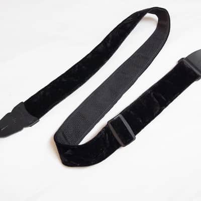 LM 2" Crushed Velvet BLACK guitar STRAP - Comfortable, Soft - NEW old stock image 1
