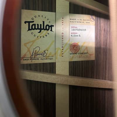 Taylor 412ce-R V-Class Acoustic-Electric Guitar 2024 - Tobacco Sunburst #2879 image 20