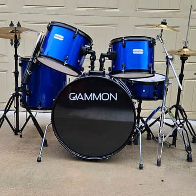 Gammon Percussion Full Size 5pc Drum Kit with Hardware 2024 - Metallic Blue image 3
