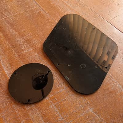 2001 Gibson Les Paul Rear Control Covers Both Covers Black ORIGINAL Part image 4