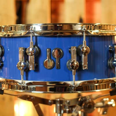 Sonor 14x5.5 SQ2 Thin Birch Solid Blue High Gloss Snare Drum image 1