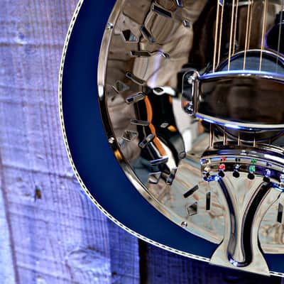 Recording King RPH-R2 Dirty 30s Single 0 Resonator - A/E - Matte Blue w/ Gig Bag image 4