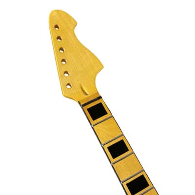 Vintage Yellow Gloss Maple Tele/Strat-Style Guitar Neck, 22 Fret, 25.5" Scale image 2