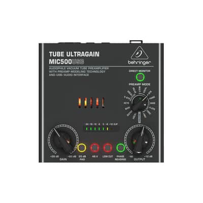 Behringer TUBE ULTRAGAIN MIC500USB Audiophile Vacuum Tube Preamplifier with Preamp Modeling Technology and USB/Audio Interface image 7