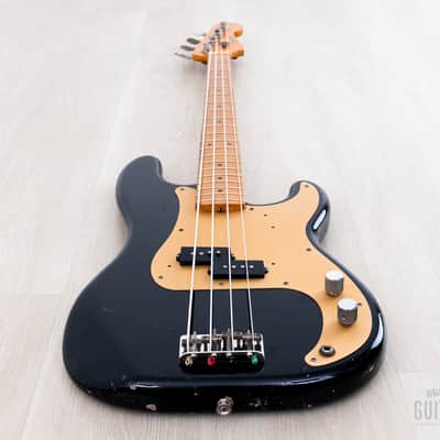 1983 Fender Precision Bass ‘57 Vintage Reissue PB57-95 Black Lacquer w/ USA Fullerton Pickup, Japan MIJ Fujigen image 11