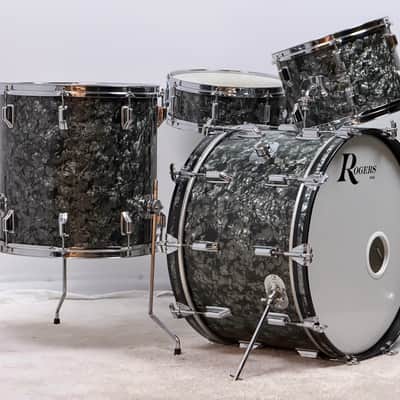 Rogers 22/13/16/5x14" 60's Drum Set - Black Diamond Pearl image 3