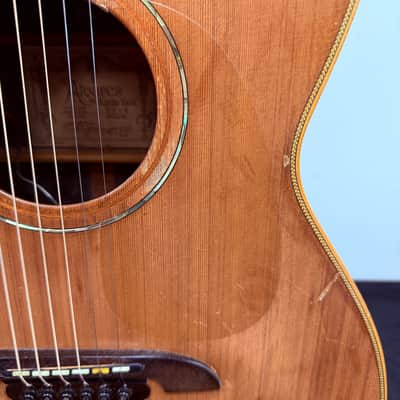 Vintage Alvarez by Kazuo Yairi DY-1 Acoustic Electric Guitar with Gig Bag Made in Japan 1990 image 10