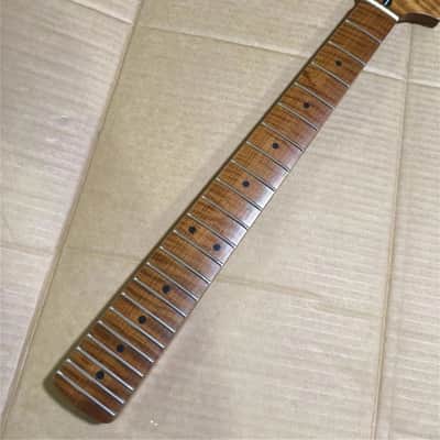 Roasted Flame Maple Short Scale Strat Style Guitar Neck, 22 Frets image 1