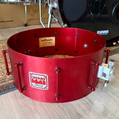 USED - Udrum Cherry Bomb 14"x6.5 Snare Drum, Red 3mm Aluminum [SKU 862411V] image 8