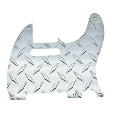 Premium Metal Diamond Plate Vintage 5 Hole Tele Pickguard Aluminum TL Scratch Plate for American/Mexican FD Telecaster Silver image 1