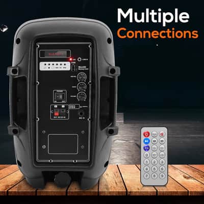 800W Portable Bluetooth PA Speaker - 8’’ Subwoofer, LED Battery Indicator Lights w/ Built-in Rechargeable Battery, MP3/USB/SD Card Reader, and UHF Wireless Microphone - image 3