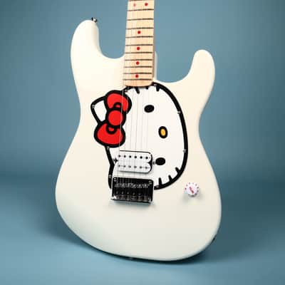 2024 Squier Hello Kitty Stratocaster White Electric Guitar image 1