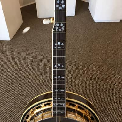 Samick SB350TT Banjo  90s Gold with Wood Hard Shall Case image 3