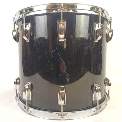 *Ludwig 14x16"Monroe Rack Tom Drum Black Cortex Vintage 80s 6Ply Maple Floor USA image 3
