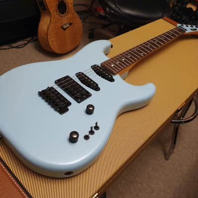 RARE Vintage ESP M-I 1988 Ice Blue Banana Hockey Stick Kramer Van Halen Headstock MIJ Super Strat image 24