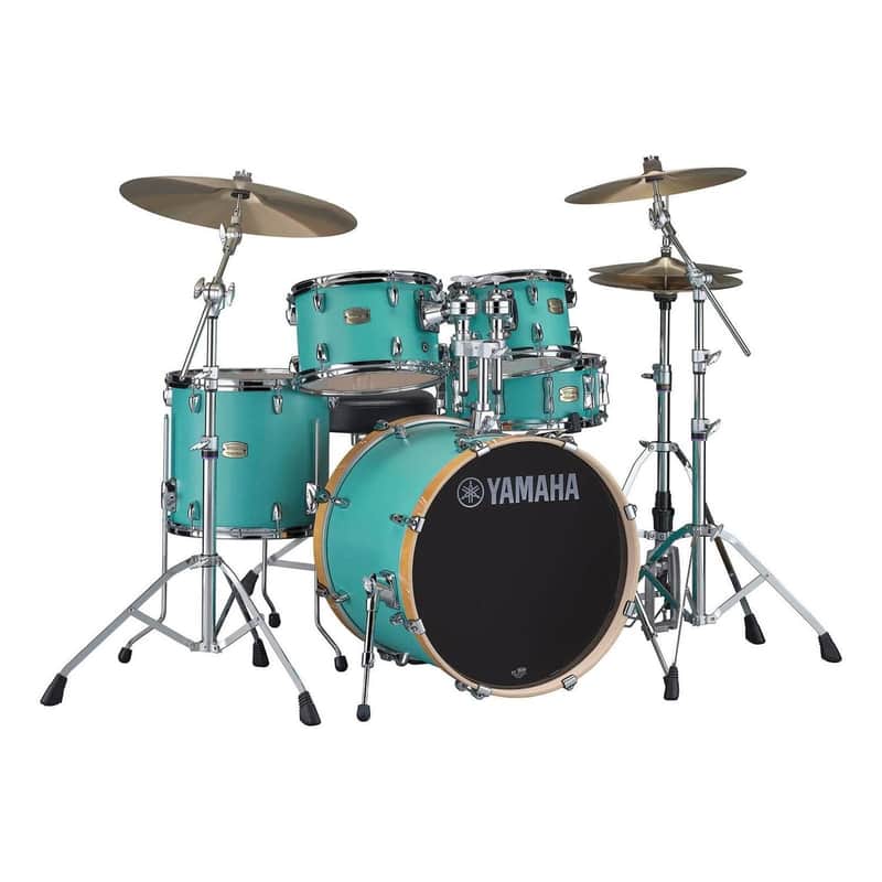 Yamaha Stage Custom Birch 5pc Drum Set w/20BD & 680 Hardware Matte Surf Green image 1