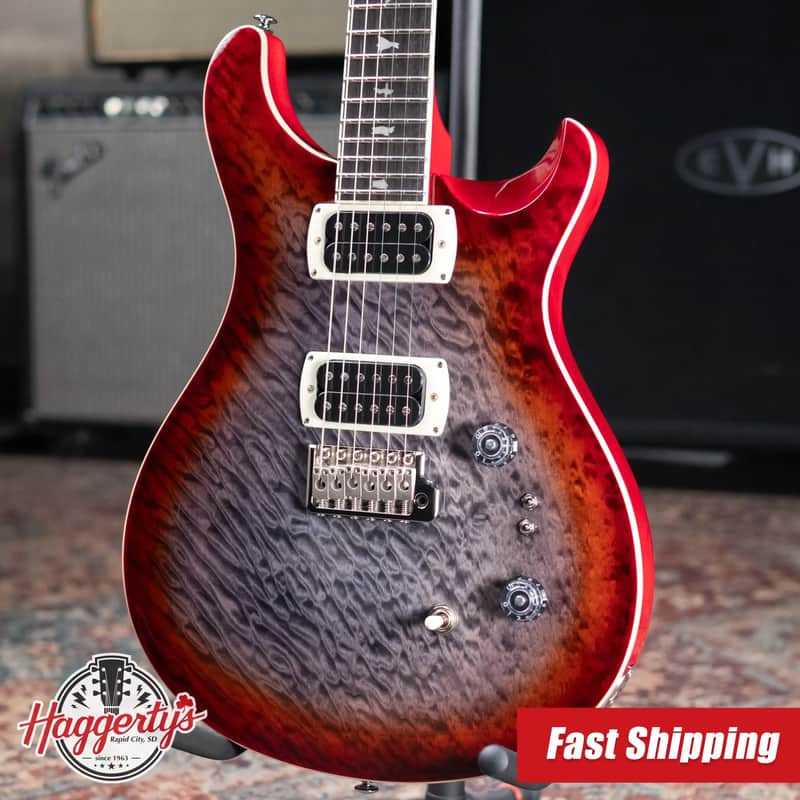 PRS SE Custom 24-08 Electric Guitar - Charcoal Cherry Burst with Gig Bag image 1