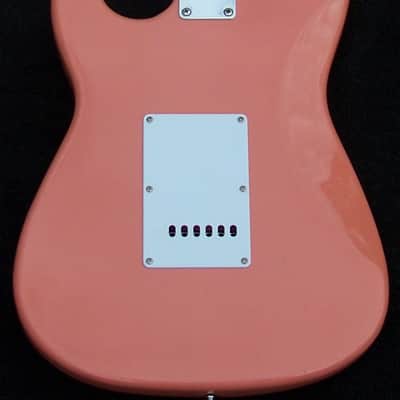 Mahogany Tahitian Coral Strat+7 Sound Switch+ Maple Neck w/Dual Action Truss Rod+Bridge Tone Control+TrebleBleed+Matched Custom Pickups+Leveled and Crowned Frets with Low Action Setup! image 5