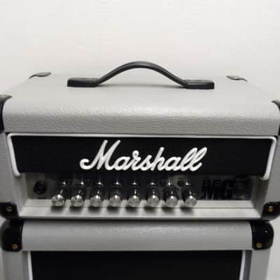 Marshall MG15 HFX LEAD MG 15 Watt Guitar Head Cabs Amp Amplifier MINI MICRO Stack Vintage SILVER image 2