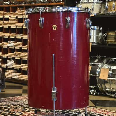 VINTAGE 1960's Ludwig 24x16 Cocktail drum w/ Snares in Red Duco image 1