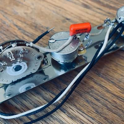 Fender Telecaster REVERSE Wiring Harness 500k CTS .022 Orange Drop Treble Bleed-NO PLATE image 2