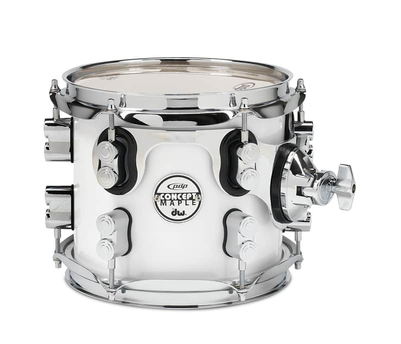 Pacific Drums PDCM0708STPW 7 x 8 Inches Tom with Chrome Hardware - Pearlescent White image 1