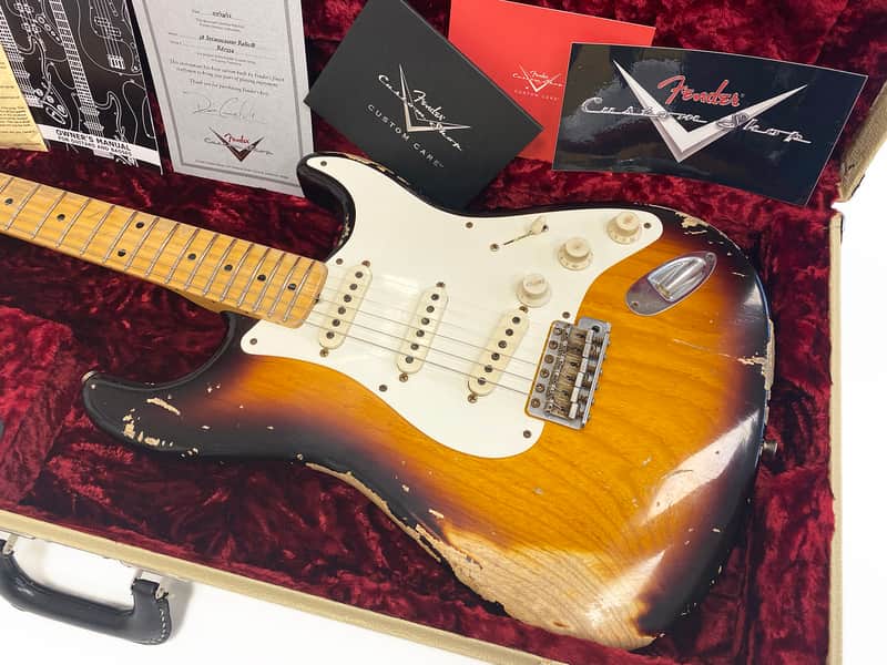 Fender Masterbuilt 58 Stratocaster (Dennis Galuszka), Abby Ybarra Pickups, 2 tone Sunburst Relic image 1