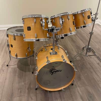 Vintage Gretsch USA Custom Square Badge Drum Kit – Natural Maple - 1980's image 2