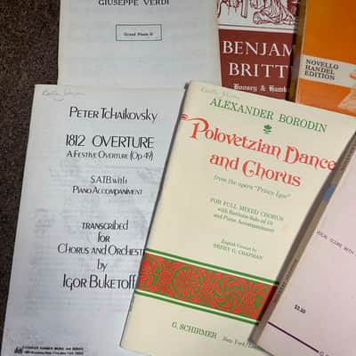 Lot of 9 Old Vintage Books Chorus and Orchestra Sheet Music Creation, Messiah, Lord my God image 2