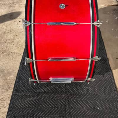 Vintage 1966 Ludwig Concert Bass Drum 36" x 16" Red Sparkle Wrap - CAN SHIP! image 4